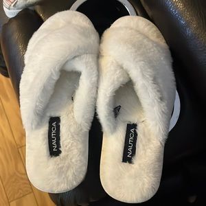 White , nautica size 7 slippers . Never worn